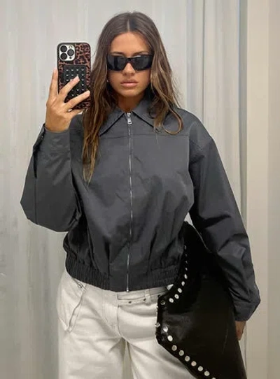 Princess Polly Call You Up Bomber Jacket In Gray