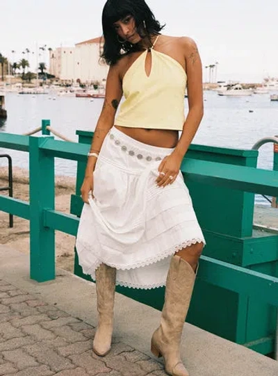 Princess Polly Calling For You Flowy Maxi Skirt In White