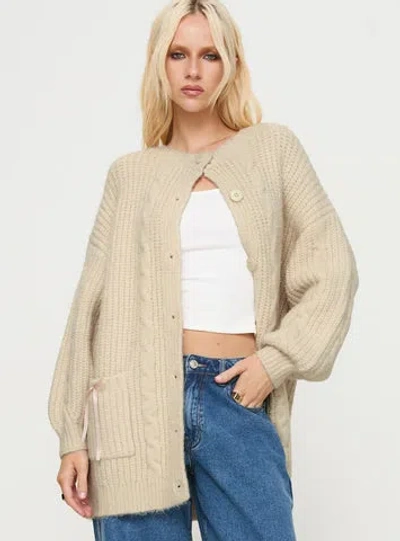 Princess Polly Cameliah Knit Cardigan In Cream