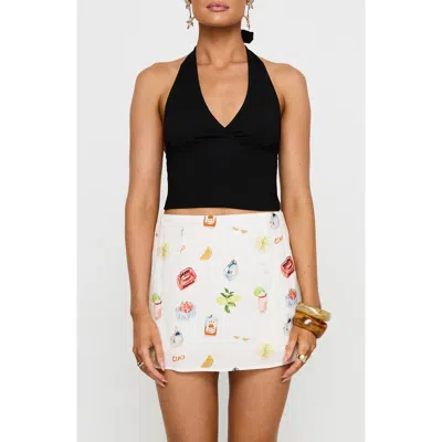 Princess Polly Caraliia Print Miniskirt In White