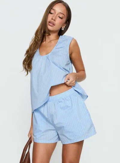 Princess Polly Carambola Mid Rise Shorts In Blue