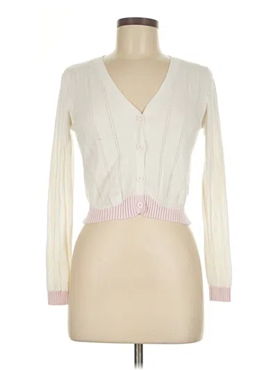Pre-owned Princess Polly Cardigan Sweater In White