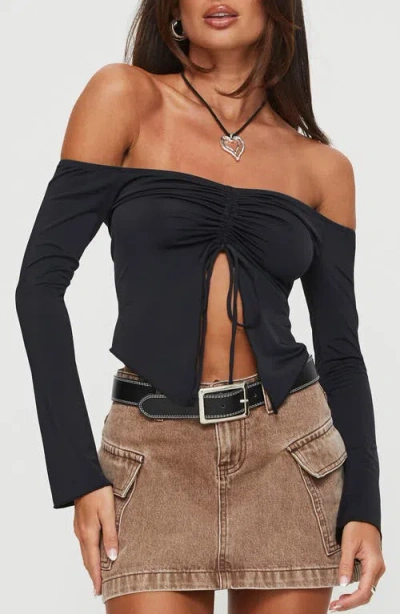 Princess Polly Carradine Off The Shoulder Top In Black