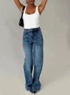 Princess Polly Carsen Wide Leg Jeans In Washed Blue