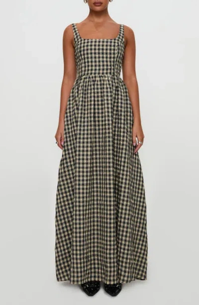 Princess Polly Cartmel Gingham Check Maxi Dress In Black