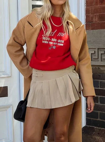 Princess Polly Cartwright Mini Skirt In Beige