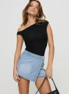 Princess Polly Caruso Denim Wrap Skort In Light Wash
