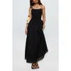 Princess Polly Carys Smock Bodice Cotton Maxi Dress In Black