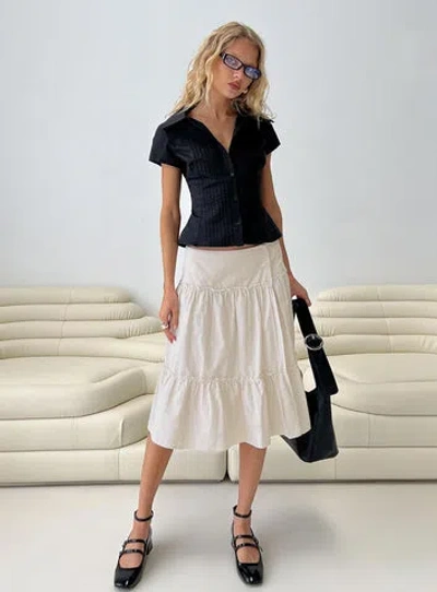 Princess Polly Cascades Low Rise Midi Skirt In Neutral