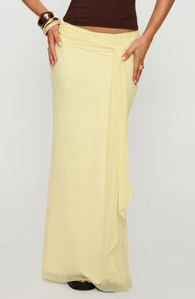 Princess Polly Caviar Tie Waist Maxi Skirt In Yellow