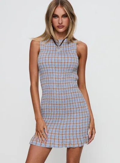 Princess Polly Cecilea Shirred Mini Dress In Blue