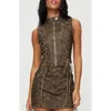 Princess Polly Ceejay Faux Leather Top In Brown