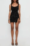 Princess Polly Centerfold Sequin Cocktail Minidress In Black