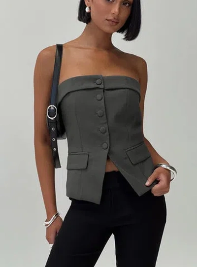 Princess Polly Change It Up Strapless Top In Gray