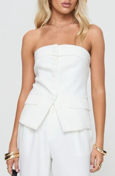 Princess Polly Change It Up Strapless Top In White