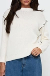 Princess Polly Change The Weather Stitch Detail Crewneck Sweater