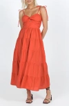 Princess Polly Chavez Midi Dress In Medium Red