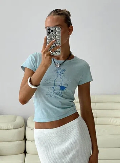 Princess Polly Cheers To You Tee In Blue