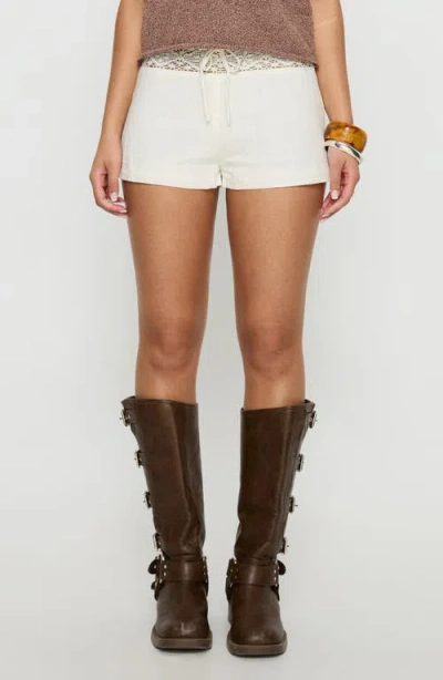 Princess Polly Chelisa Mid Rise Crochet Trim Shorts In White