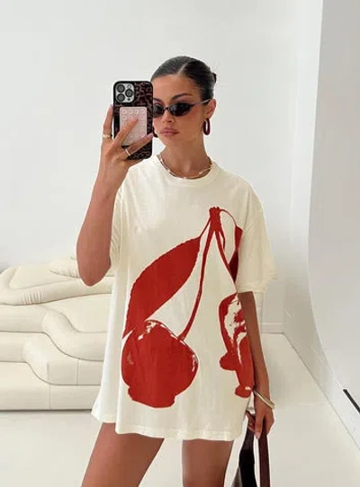 Princess Polly Cherrie Amore Oversized Tee In White