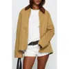 Princess Polly Chesterbrook Cotton Canvas Jacket In Nude