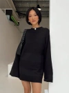 Princess Polly Cheyenne Knit Sweater Dress In Black