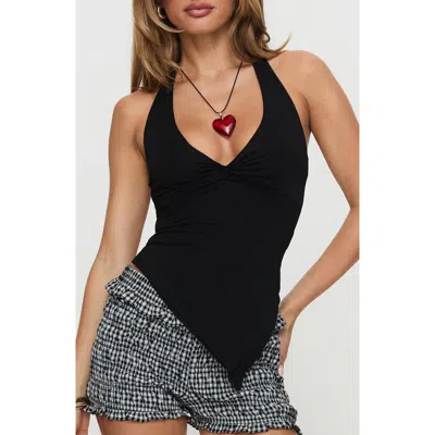 Princess Polly Chilli Asymmetric Halter Top In Black
