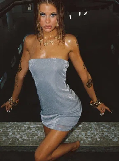 Princess Polly Chromatica Strapless Mini Dress In Silver