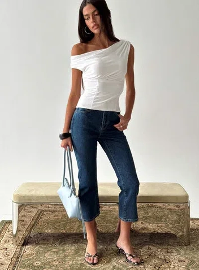 Princess Polly Cindee High Rise Cropped Jeans In Blue