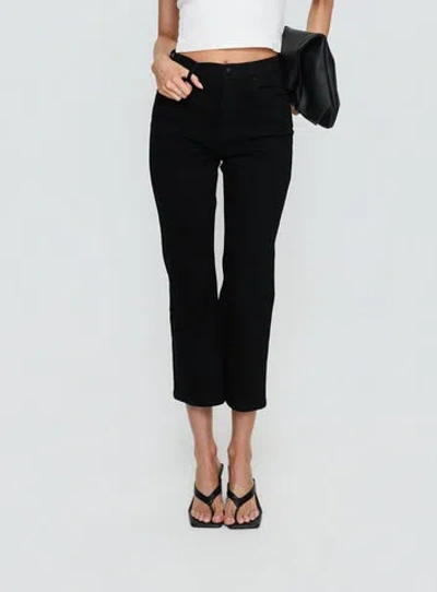 Princess Polly Cindee High Rise Cropped Jeans Jet Black