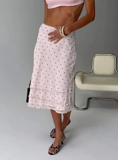 Princess Polly Clarabella Frill Midi Skirt In Pink