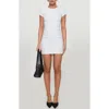 Princess Polly Classic Stretch Cotton Rib Minidress In White