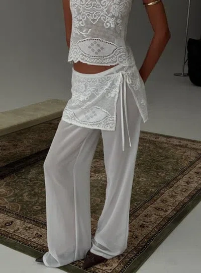 Princess Polly Claudie Layered Lace Straight Leg Pants In White