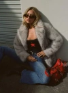 Princess Polly Clova Faux Fur Coat In Grey