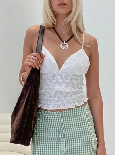 Princess Polly Clued In Frill Detail Top In White