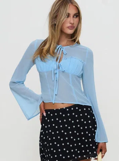 Princess Polly Coates Long Sleeve Top In Blue