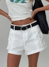 Princess Polly Colonel Cargo Mini Short In White