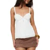 Princess Polly Committed Open Back Lace Trim Tank In White