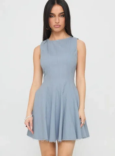 Princess Polly Composure Pleat Mini Dress In Blue