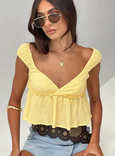 Princess Polly Contardo Short Sleeve Top In Yellow