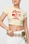 Princess Polly Continental Vacay Graphic Baby Tee In Light Beige