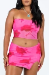 Princess Polly Corella Floral Tube Top & Miniskirt Set In Pink