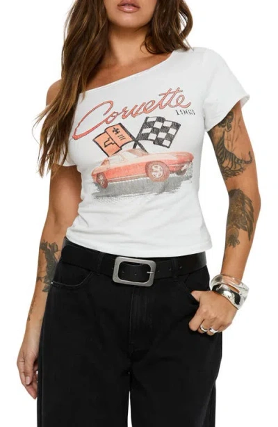 Princess Polly Corvette 1963 One Shoulder Graphic T-shirt In White