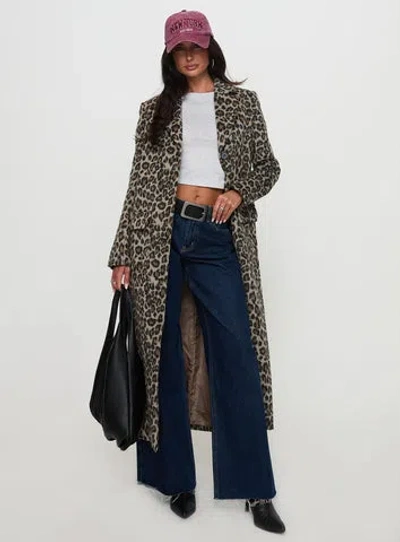 Princess Polly Cosmo Please Coat In Animal Print