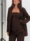 Princess Polly Crowd Pleaser Oversized Blazer In Chocolate