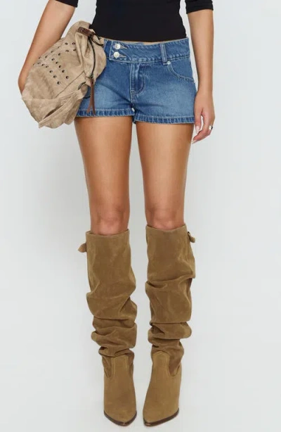 Princess Polly Cruiza Low Rise Denim Micro Shorts In Blue