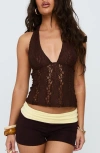 Princess Polly Cruizer Lace Halter Top In Brown