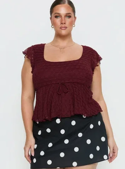Princess Polly Curve Auroraah Frill Top In Red