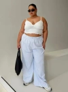 PRINCESS POLLY CURVE BEACH HOUSE PANTS BLUE STRIPE CURVE