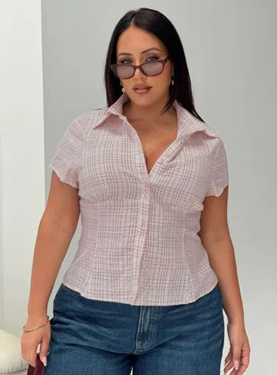 Princess Polly Curve Cottesloe Blouse Top In Pink